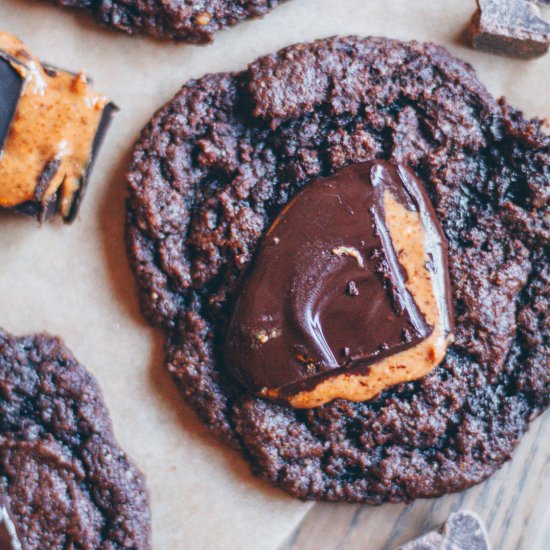 Almond Butter Cup Molten Cookies