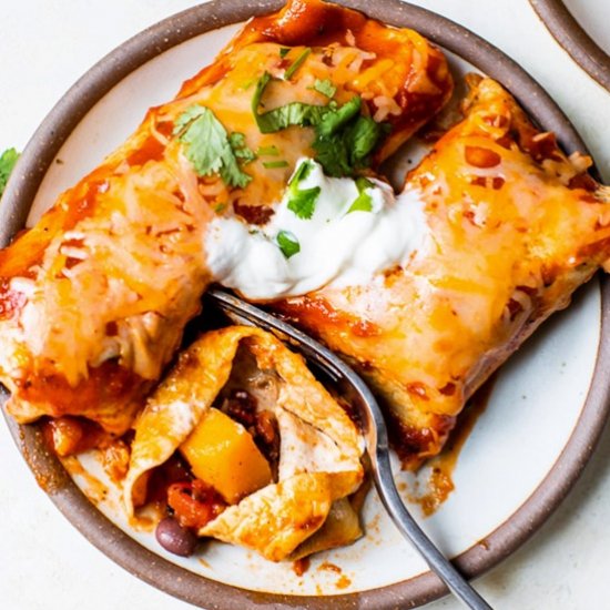 Enchiladas, Butternut & Black Beans