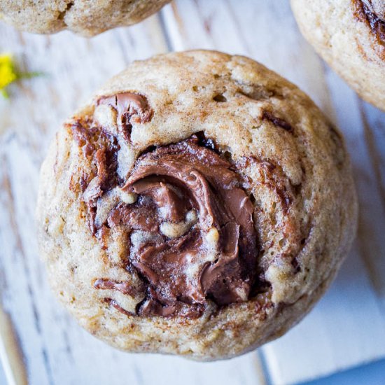 Nutella Swirl Banana Muffins