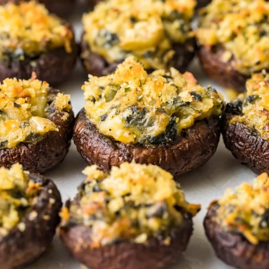 Spinach Stuffed Mushrooms!