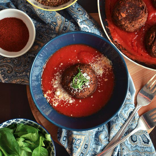 Vegan lentil and bean meatballs