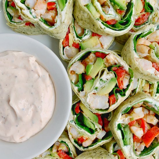 Cajun Shrimp and Avocado Pinwheels