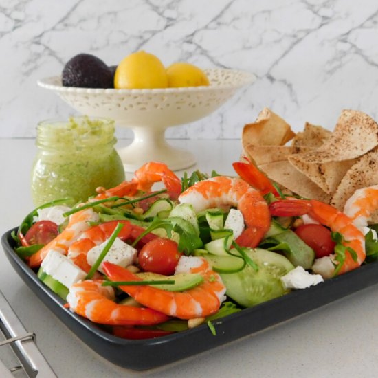 Prawn Salad with Crunchy Pita Bread