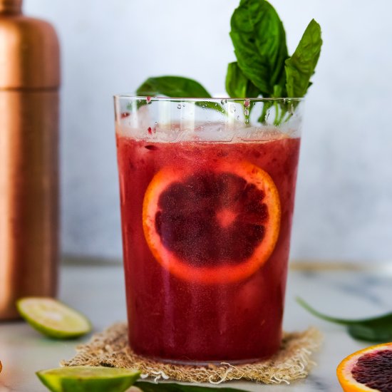 Blood Orange & Basil Mocktail