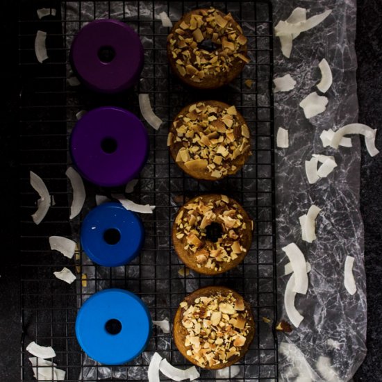 Almond and coconut baked doughnuts