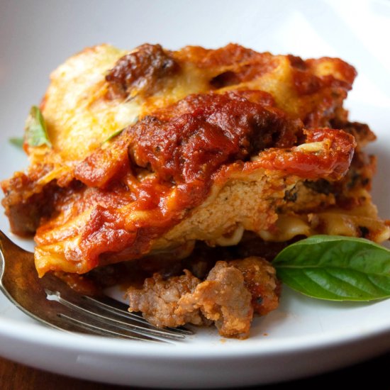 5 Cheese Sausage & Spinach Lasagna