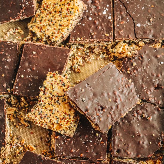 Caramel Chocolate Quinoa Matzo crack