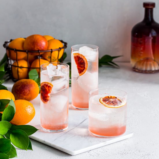 Blood Orange Vodka Soda Cocktail