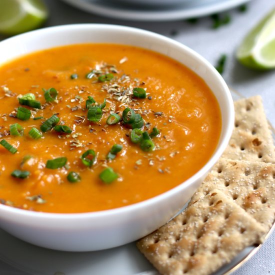 Vegan Carrot & Sweet Potato Soup