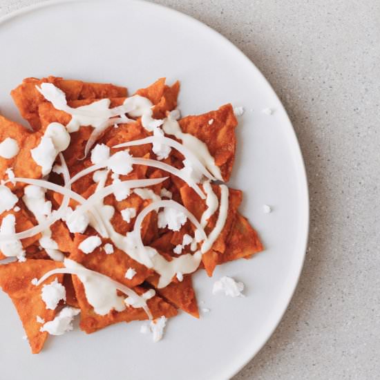 Vegan Red Chilaquiles