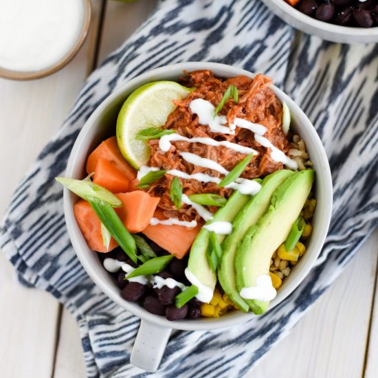 BBQ Pulled Pork Rice Bowls