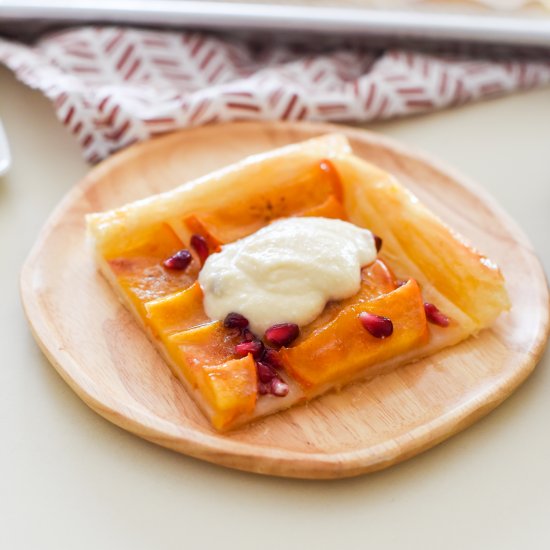 Persimmon Pomegranate Tart