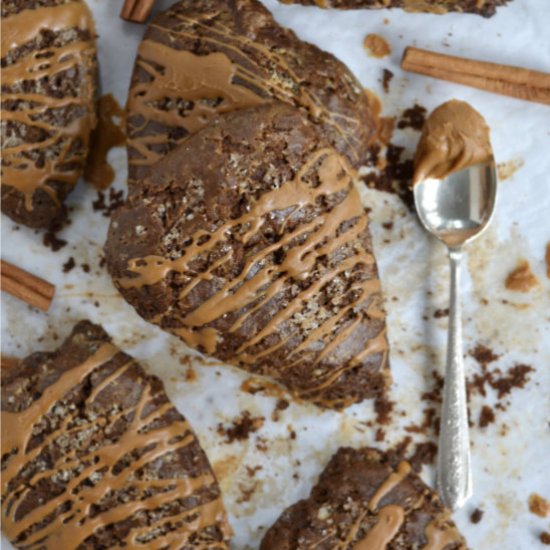 Biscoff Glazed Gingerbread Scones