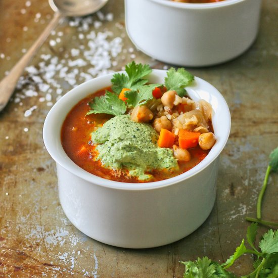 Spicy chickpea soup