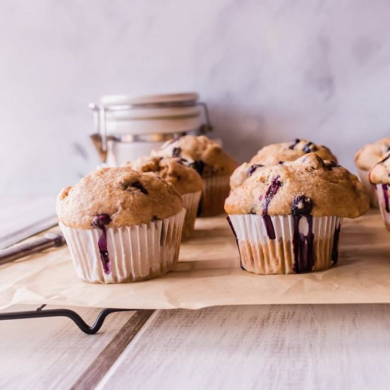 Whole Wheat Banana Blueberry Muffin