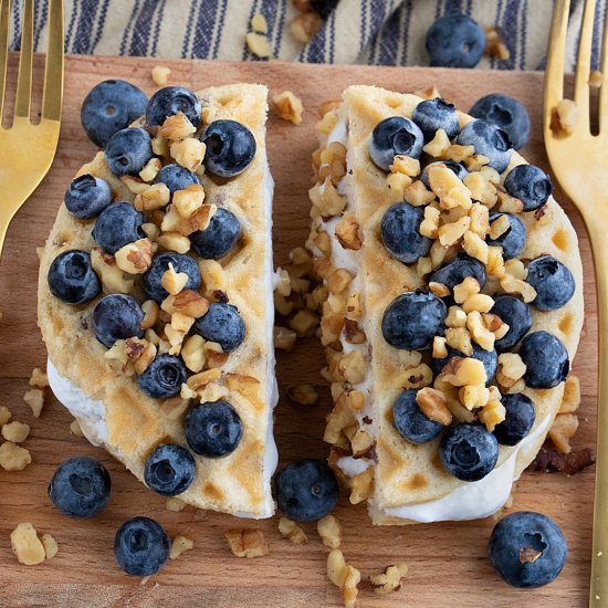 Ice Cream Waffle Sandwiches