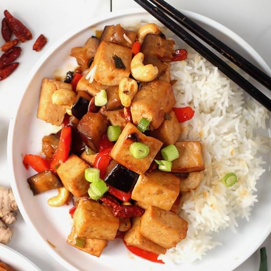 Kung Pao Tofu with Eggplant