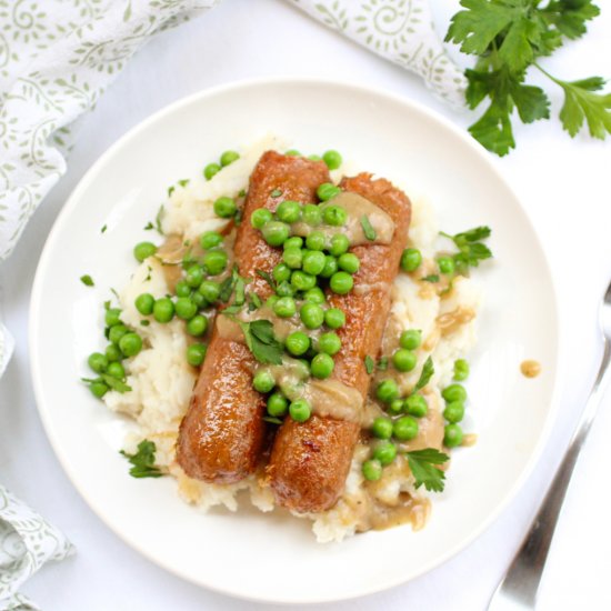 Vegan Bangers and Mash