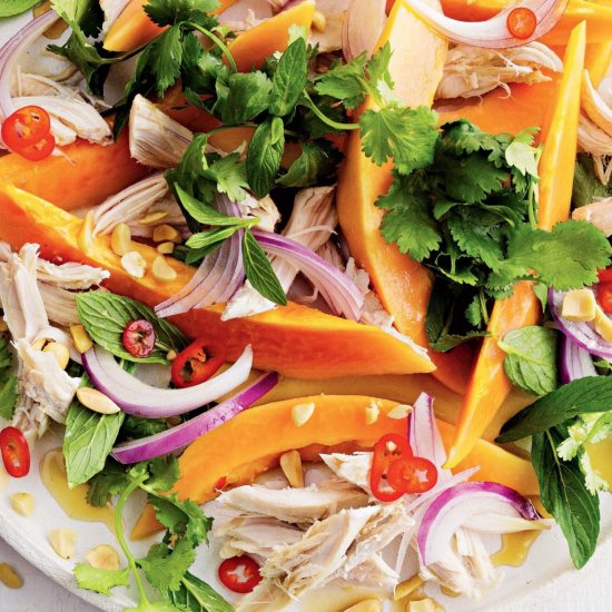 Chicken and papaya salad