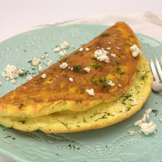 Puffy Herb Omelet  with Chevre