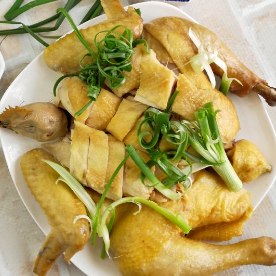 Chinese steamed chicken (白切鸡/白斩鸡)