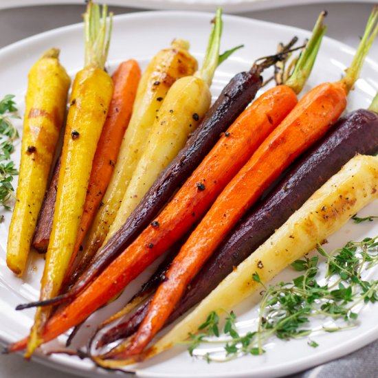 Maple Glazed Rainbow Carrots