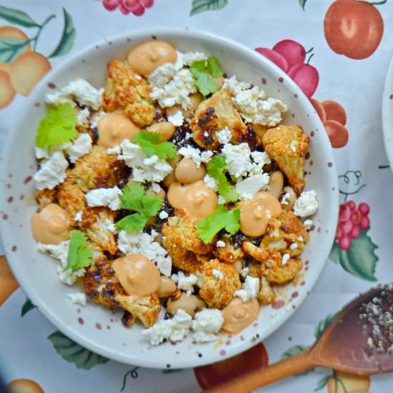 Spicy Roasted Cauliflower Salad