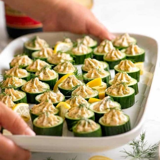 Smoked Salmon Cucumber Canapés