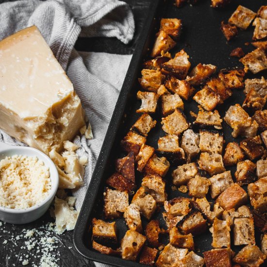 Parmesan & Garlic Sourdough Croutons