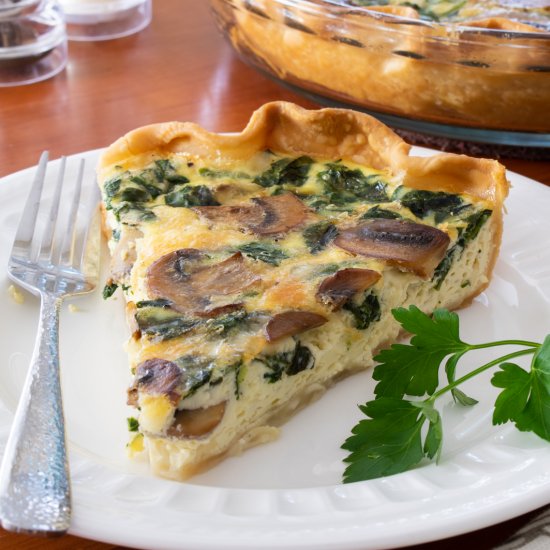 Mushroom and Spinach Quiche