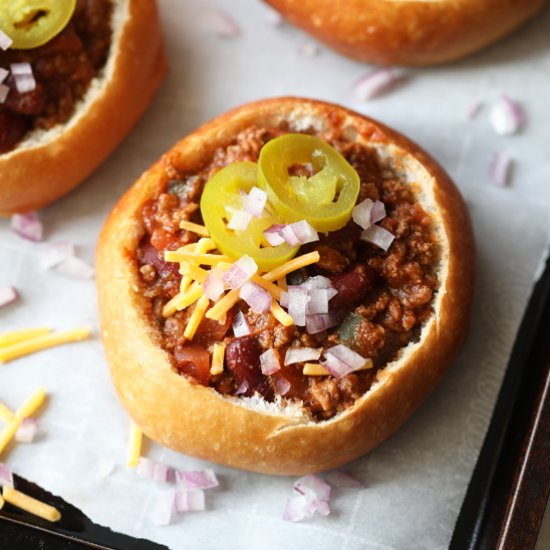 Mini Bread Bowl Chili