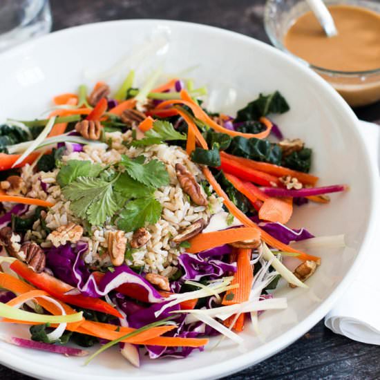 Kale & Red Cabbage Salad w/ Rice