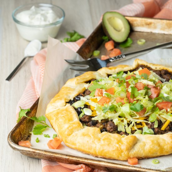 Beef Taco Crostada