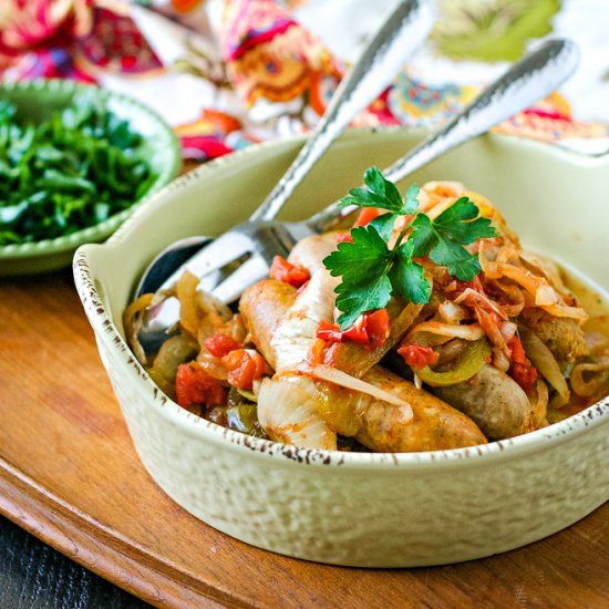 Slow Cooker Sausage and Peppers