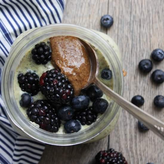 Overnight oat chia protein pudding