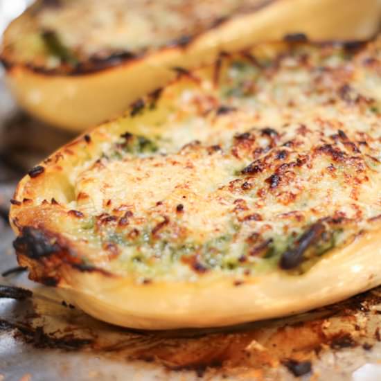 Cheesy Kale Spaghetti Squash