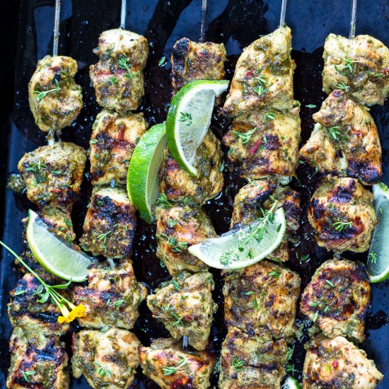 Zesty Jerk Chicken Kebabs