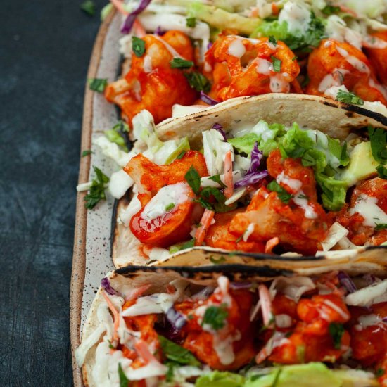 Buffalo Cauliflower Tacos