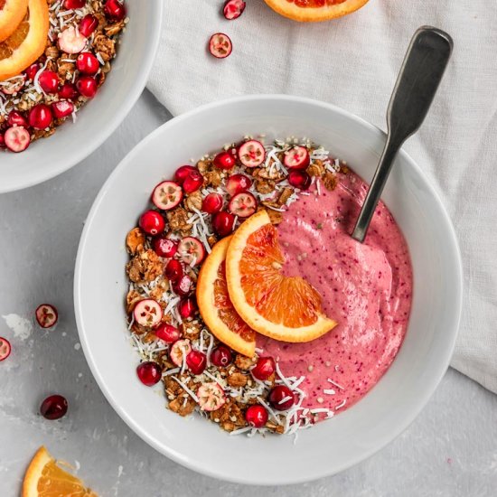 Cranberry Orange Smoothie Bowl