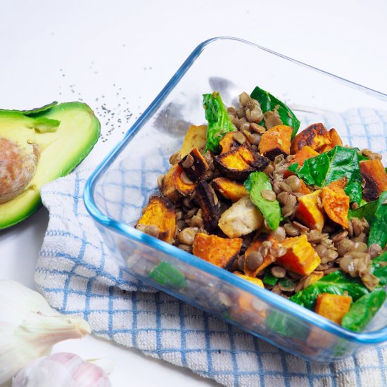 Sweet potato salad with tofu