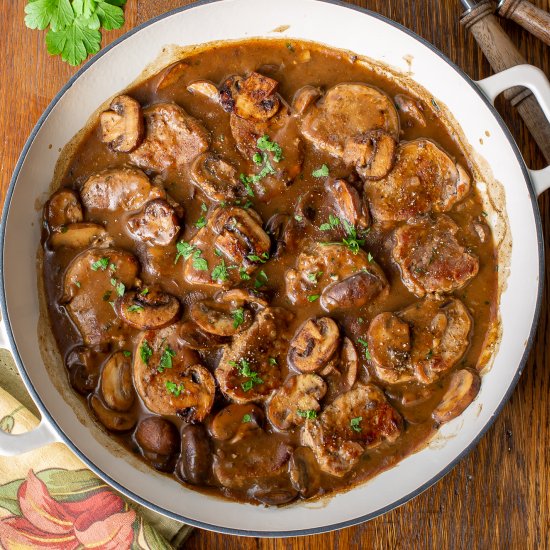 Pork Medallions with Mushroom Gravy