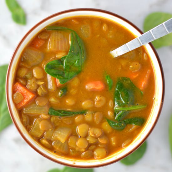 Vegan Coconut Curry Lentil Soup