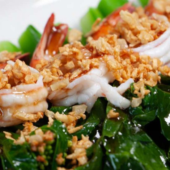 Kale Shrimp Oyster Sauce Stir Fry