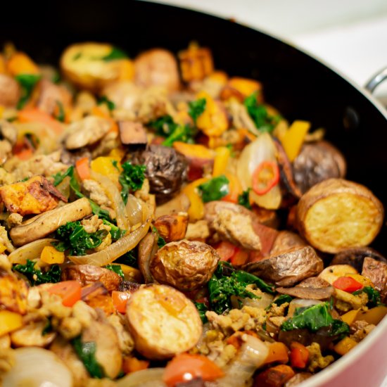 Air Fryer Turkey Potato Hash