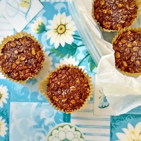 Banana Cacao Oatmeal Cups Muffins