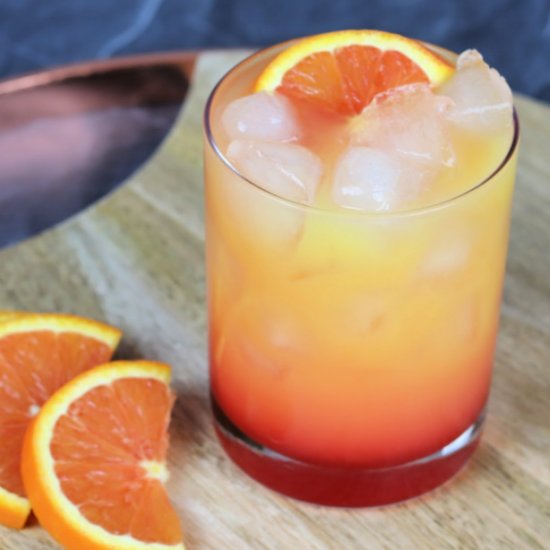 Tequila Sunrise Layered Cocktail