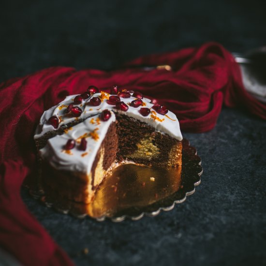 Marble Orange Chocolate Cake