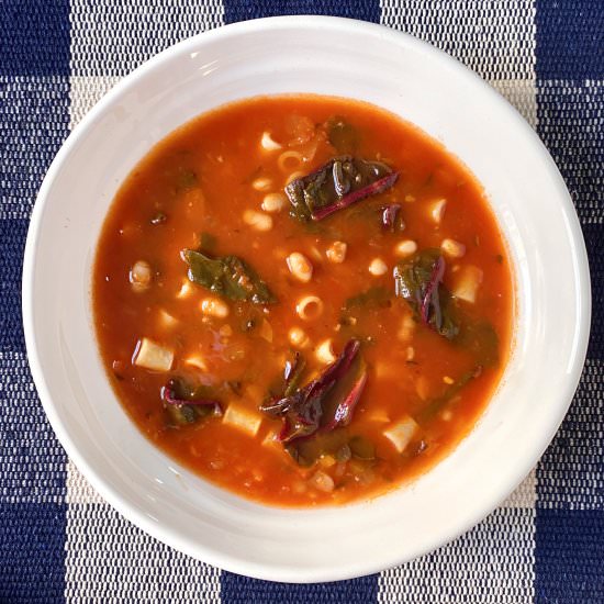 Pasta e Fagioli Soup with Chard