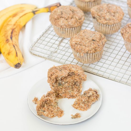 Sourdough Banana Bran Muffins