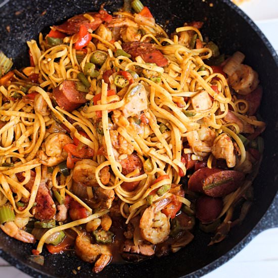 Shrimp Sausage Jambalaya Pasta